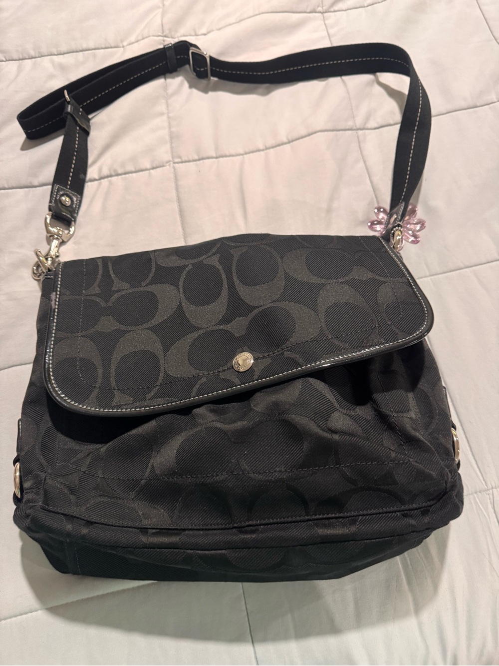 Coach Black Signature Crossbody Flap Bag